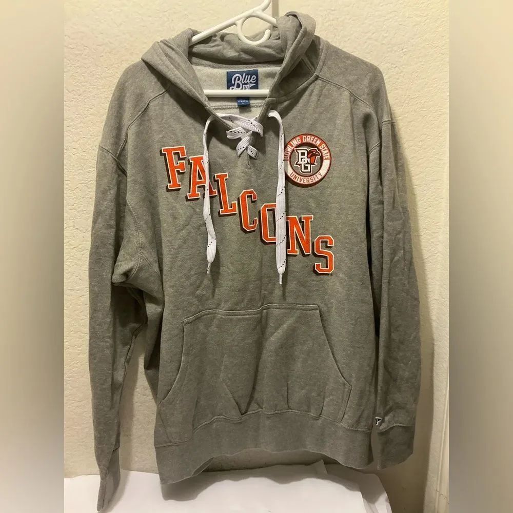 Blue 84 Bowling Green State Falcons Sweatshirt Hoodie Size Large Gray Active NEW